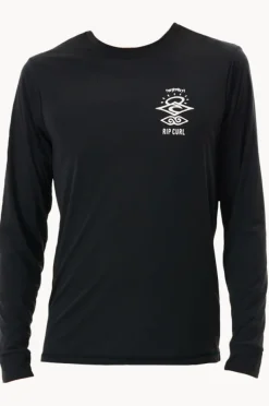Rashies|Rip Curl Mens Icons Surflite Suntop BLACK