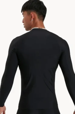Rashies|Speedo Mens Long Sleeve Suntop BLACK
