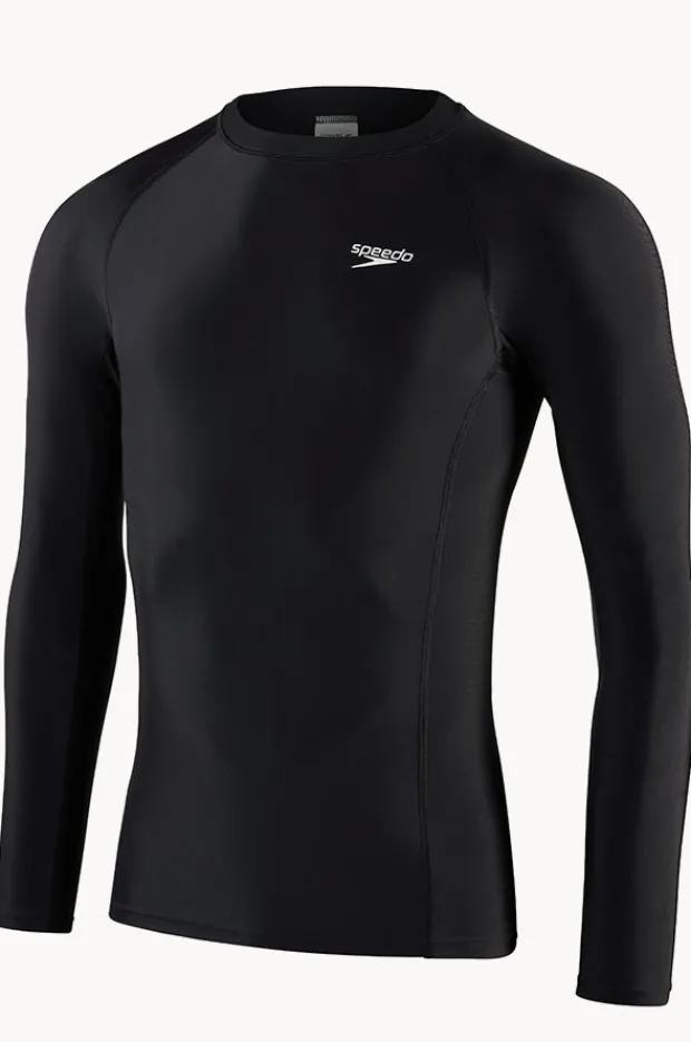Rashies|Speedo Mens Long Sleeve Suntop BLACK