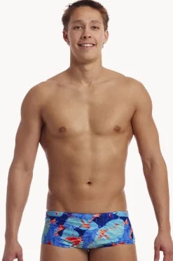 Trunks|Funky Trunks Mens Lotsa Leaves Trunk Blue/orange