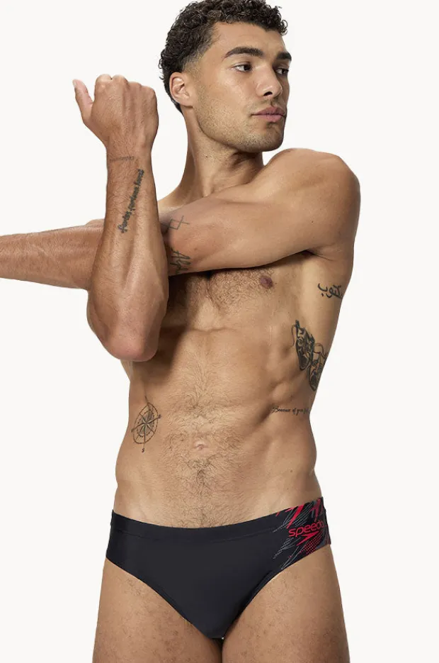 Briefs|Speedo Mens Medley Logo Brief Black/red