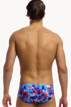 Briefs|Funky Trunks Mens Messy Messy Messy Brief Blue/red