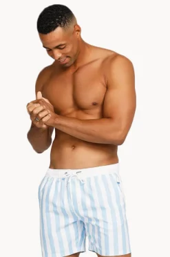 Boardshorts|Vacay Mens Mykonos Swim Short Blue/white