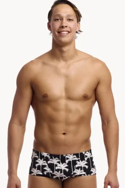 Trunks|Funky Trunks Mens Palm Night Trunk Black/white