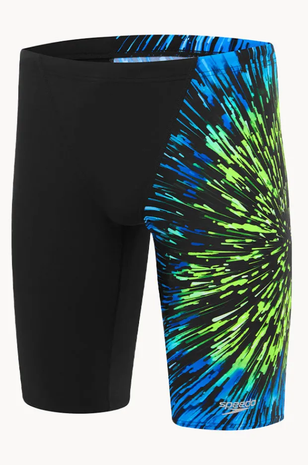 Jammers|Speedo Mens Placement V Cut Jammer Black/green
