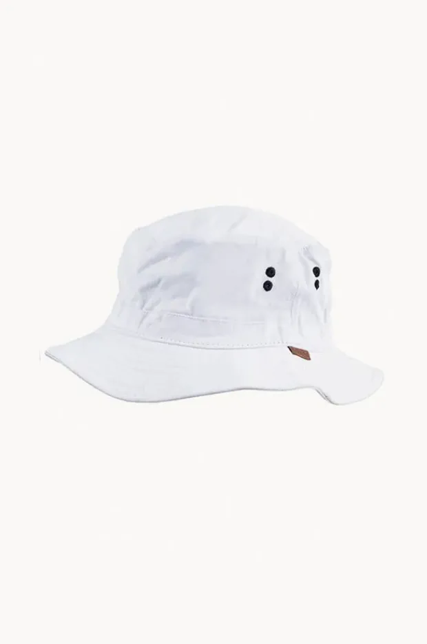 Headwear|Cherry Red Mens Plain Bucket Hat White