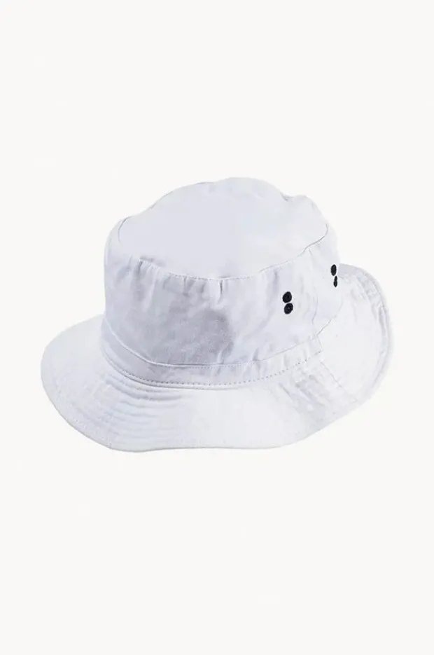 Headwear|Cherry Red Mens Plain Bucket Hat White