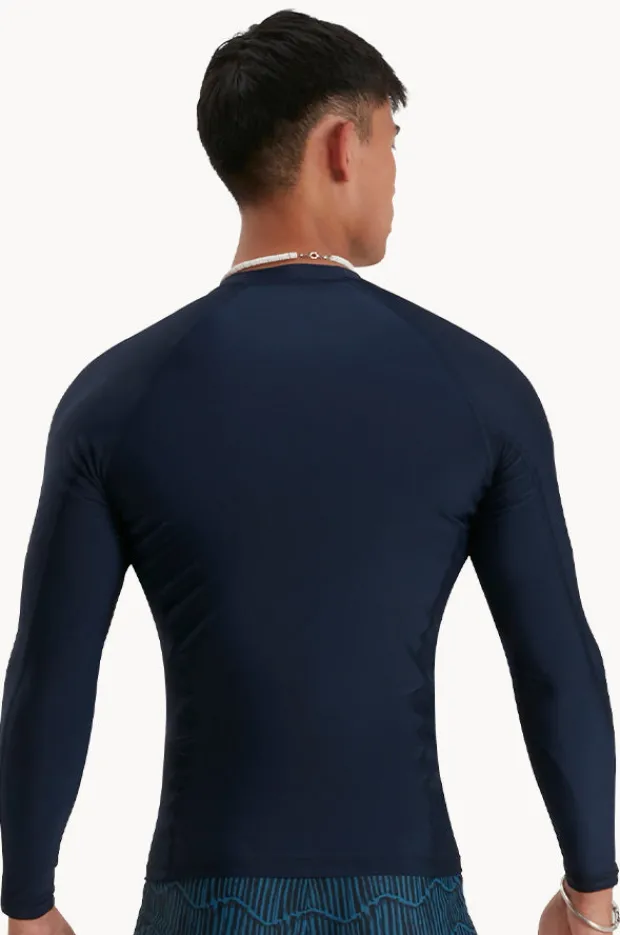 Rashies|Speedo Mens Plain Long Sleeve Suntop Navy
