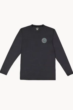 Rashies & Sunsuits|Billabong Mens Rotor Shoreline Long Sleeve Suntop BLACK