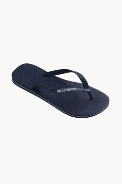 Footwear|Havaianas Mens Rubber Logo Thong Navy/white