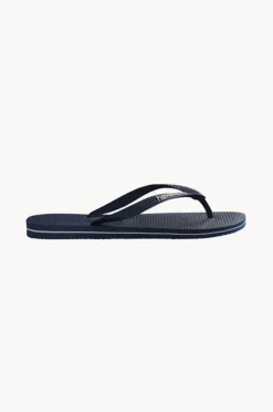 Footwear|Havaianas Mens Rubber Logo Thong Navy/white