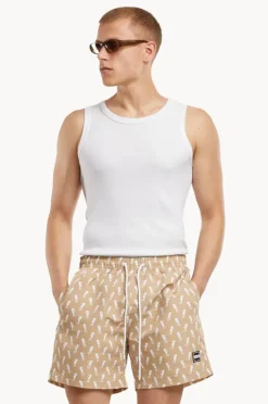 Boardshorts|Urban Classics Mens Seahorse Swim Short Beige
