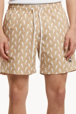 Boardshorts|Urban Classics Mens Seahorse Swim Short Beige
