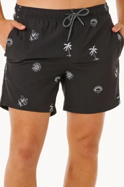 Boardshorts|Rip Curl Mens Sessions Volley Boardshort Washed Black