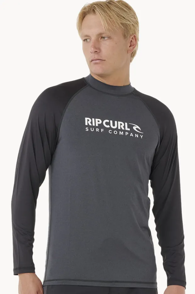 Rashies|Rip Curl Mens Shock Long Sleeve Suntop Black