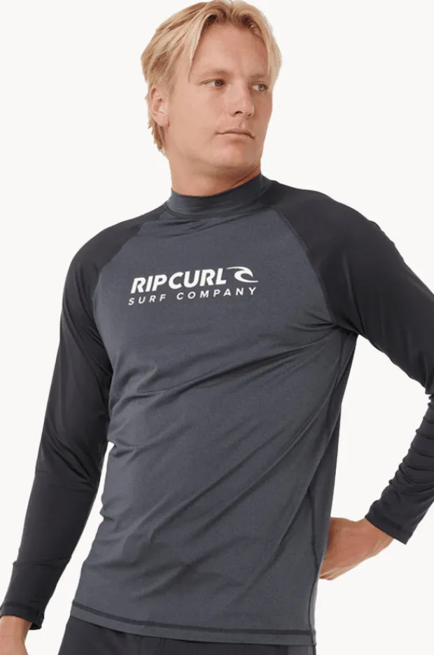 Rashies|Rip Curl Mens Shock Long Sleeve Suntop Black