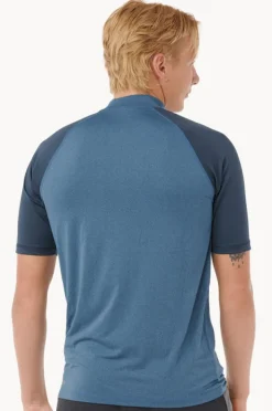 Rashies|Rip Curl Mens Shock Short Sleeve Suntop Navy marle