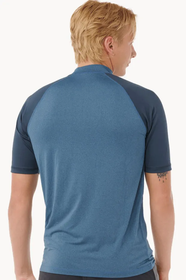 Rashies|Rip Curl Mens Shock Short Sleeve Suntop Navy marle