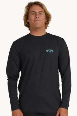 Rashies|Billabong Mens Shoreline Long Sleeve Suntop Black