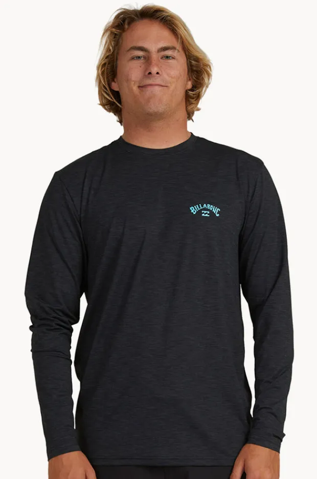 Rashies|Billabong Mens Shoreline Long Sleeve Suntop Black
