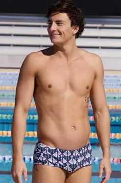 Trunks|Funky Trunks Mens Sitting Duck Trunk Navy/white