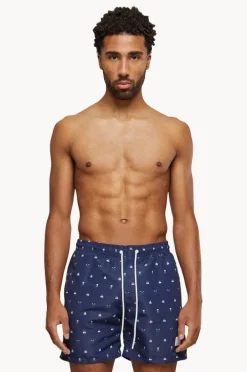 Boardshorts|Urban Classics Mens Skull And Yacht Swim Short Navy