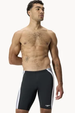Jammers|Speedo Mens Solid Spliced Jammer Black/Grey
