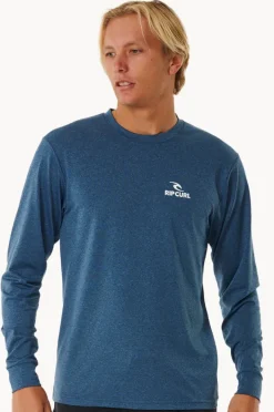 Rashies|Rip Curl Mens Stack Long Sleeve Suntop Navy marle