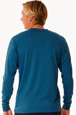 Rashies|Rip Curl Mens Stack Long Sleeve Suntop Navy marle