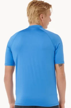 Rashies|Rip Curl Mens Stapler Short Sleeve Suntop Blue