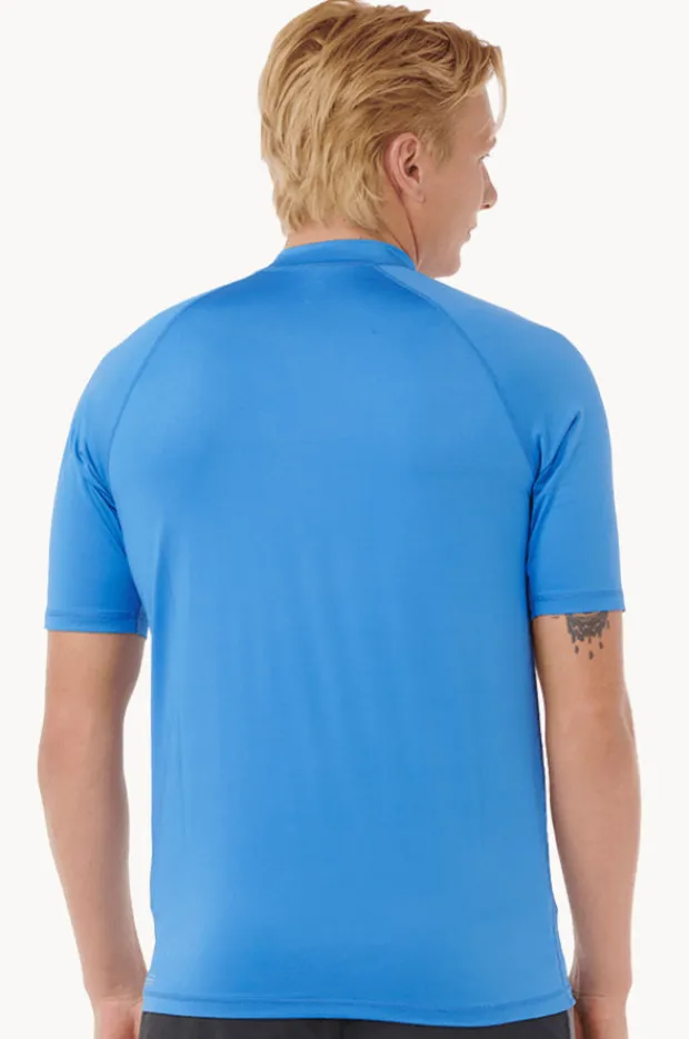 Rashies|Rip Curl Mens Stapler Short Sleeve Suntop Blue