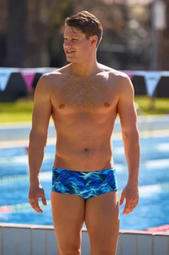 Trunks|Funky Trunks Mens Storm Chaser Trunk Blue/Yellow