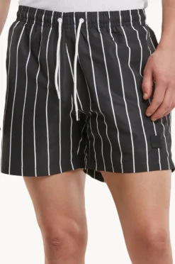 Boardshorts|Urban Classics Mens Stripe Swim Short BLACK