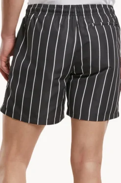 Boardshorts|Urban Classics Mens Stripe Swim Short BLACK