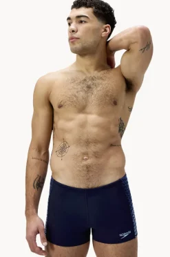 Trunks|Speedo Mens Tech Panel Aquashort Navy/blue