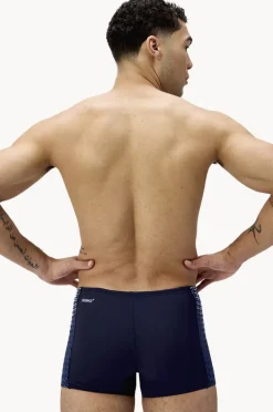 Trunks|Speedo Mens Tech Panel Aquashort Navy/blue