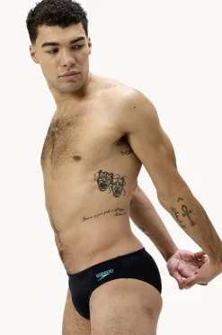 Briefs|Speedo Mens Tech Panel 7cm Brief Black/turquoise