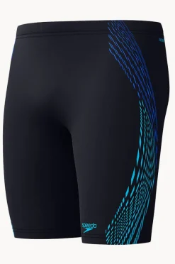 Jammers|Speedo Mens Tech Panel Jammer Black/cobalt