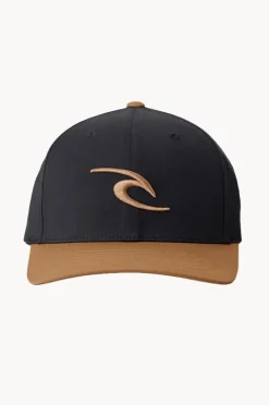 Headwear|Rip Curl Mens Tepan 2.0 Flexfit Cap Black/tan