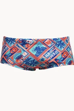 Trunks|Funky Trunks Mens Tiki Tango Trunk Aqua/orange