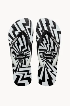 Footwear|Havaianas Mens Top Crash Mix Thong Black/white