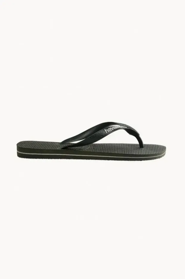 Footwear|Havaianas Mens Top Rubber Logo Thong Olive