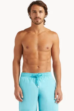 Boardshorts|Vilebrequin Mens Turtle Water Reactive Swim Short Blue