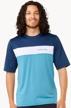 Rashies|Rip Curl Mens Undertow Short Sleeve Suntop Ocean