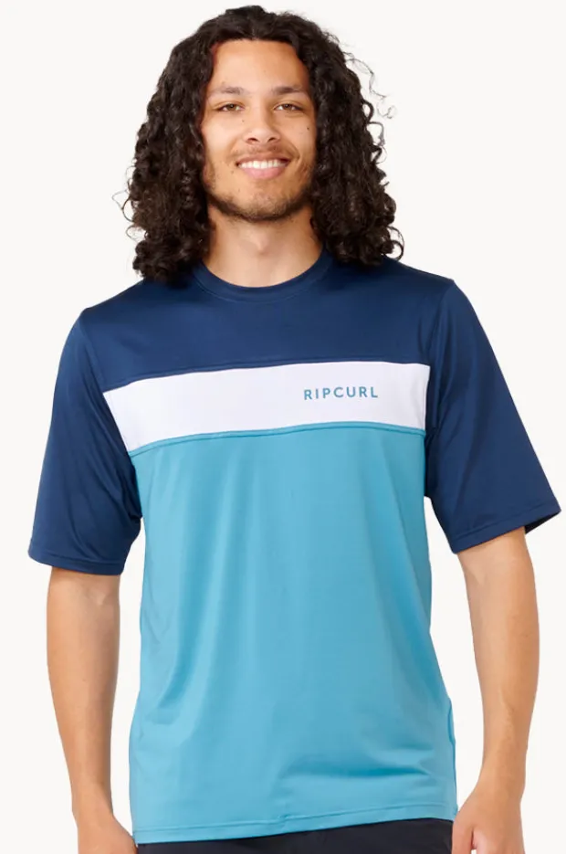 Rashies|Rip Curl Mens Undertow Short Sleeve Suntop Ocean