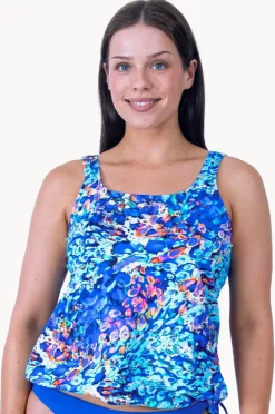 Tankini Tops|T.h.e. Swimwear Mermaids Cove Blouson Tankini Separate Blue/orange