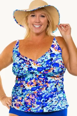 Tankini Tops|T.h.e. Swimwear Mermaids Cove Twist Tankini Separate Blue/Orange