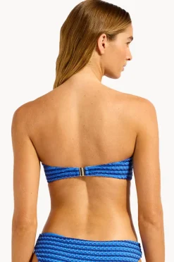 Bikini Tops|Seafolly Mesh Effect Bustier Bandeau Sapphire