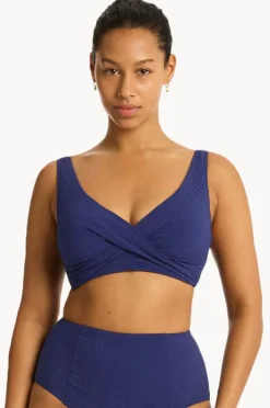 Bikini Tops|Sea Level Messina Cross Front Bra French navy