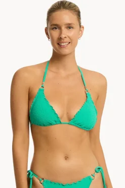 Bikini Tops|Sea Level Messina Halter Slide Tri Evergreen